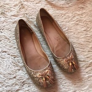 Gold Glitter Sperry flats